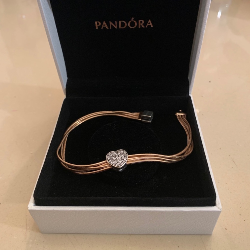 Pandora rose gold rope bracelet